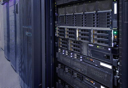 storage tapes in modern internet data center room