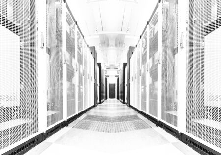 Bright server room data center storage interiorの写真素材