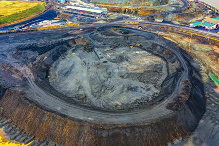 Chimneys of copper smelting plant. Karabash zone of ecological disaster