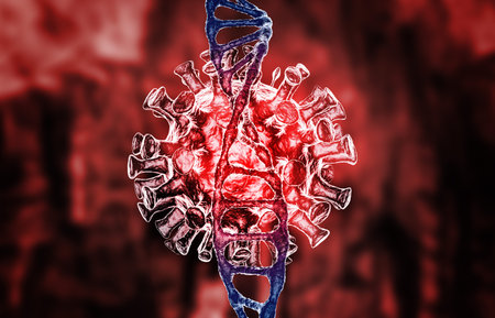 coronavirus affects the DNA molecule, the concept of a deadly pandemic. Disease Epidemic concept