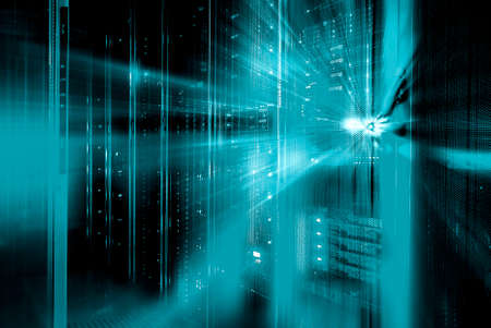 3d rendering fantastic view of the mainframe in data center rowsの写真素材