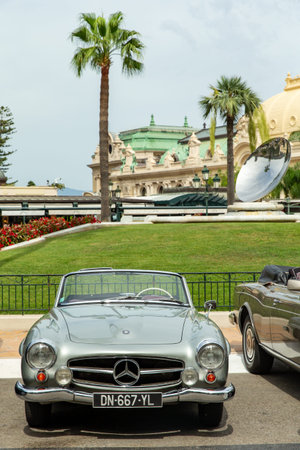 Monaco, Monte-Carlo, 09 july 2019: The retro car cabriolet Mercedes-Benz 300 SL, Rare car,...