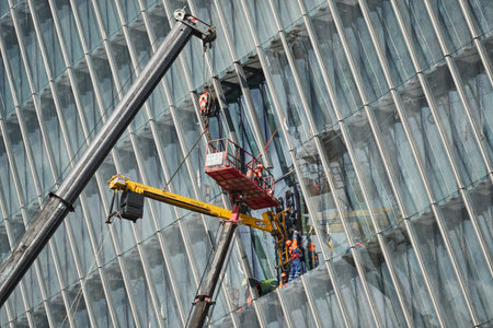 Russia, St. Petersburg, 23 July 2021: Skyscraper construction Lakhta for the oil company Gazprom, a...