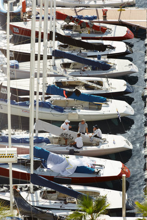 Monaco, Monte-Carlo, 29 September 2022: a lot of sail boats are moored in the new Yacht Club at...