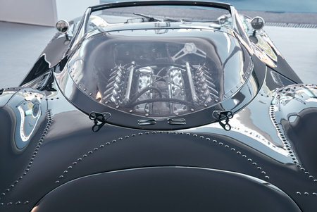 Monaco, Monte Carlo, 28 September 2022 - Classic Jaguar on exhibition of exclusive cars during the...