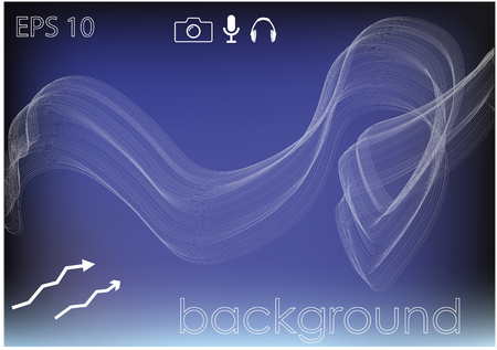 Many smooth white lines on a blue backgroundのイラスト素材