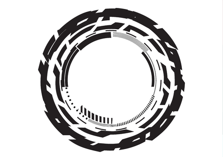 Round black logo on white background, lineのイラスト素材