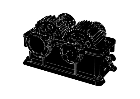 Black reducer on white backgroundのイラスト素材