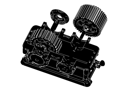 Black reducer on white backgroundのイラスト素材