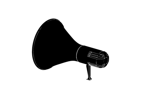black mouthpiece on white background, vector image, speakerのイラスト素材