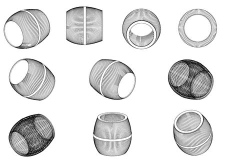 Barrel on a white background. 3d modelのイラスト素材