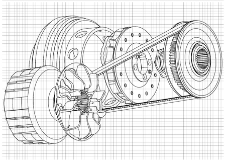 Belt gear on a white background, vector imageのイラスト素材