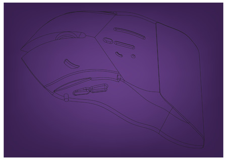 3d model of a mouse on a purple background.のイラスト素材