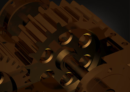 Gold reducer on a black background. 3D rendering
