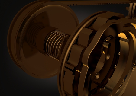 Gold belting on a black background. 3D renderingの写真素材