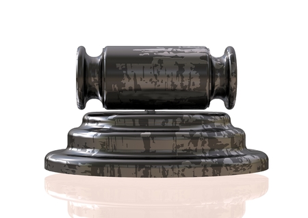 Black and silver hammer of the judge on a white background. 3D renderingの写真素材