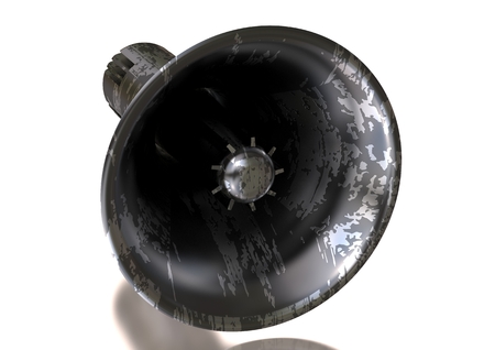 Silver and black speaker on a white background. 3D renderingの写真素材