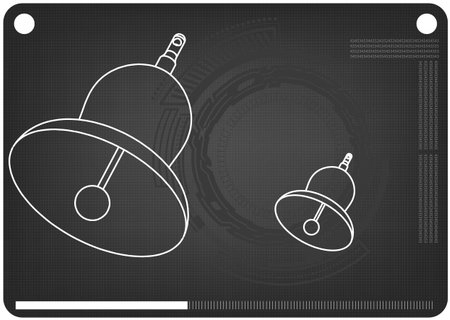 3d model of a bell on a black background. Drawingのイラスト素材