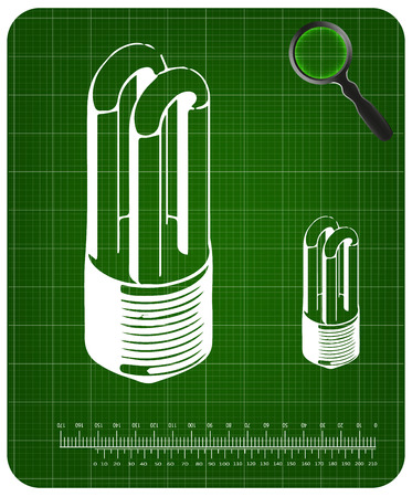 3d model of the lamp on a green background. Drawingのイラスト素材