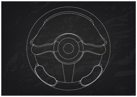 3d model steering on a black background. Drawingのイラスト素材