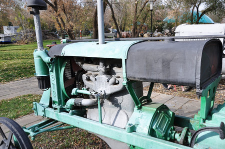 Agricultural tractor UNIVERSAL model was produced until 1934 at the Vladimir tractor plant from 1944 to 1955 yearのeditorial素材