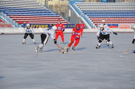 Russian Premier League match ball hockey:  Lokomotiv  Orenburg  のeditorial素材
