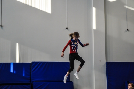 Competitions on the jumps on trampolineのeditorial素材
