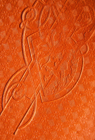 Leatherette binding is material for covers on fabric or paper basis