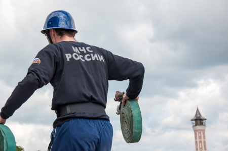 Competitions on fire-applied sport or fire-rescue sportのeditorial素材