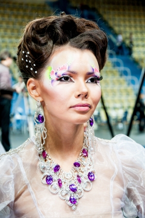 Girl, semi-finalist for hairdressingのeditorial素材