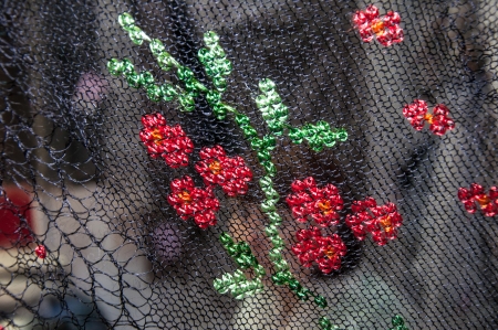 Openwork of Orenburg downy shawl, city of Orenburg, Southern Ural, Russiaの写真素材