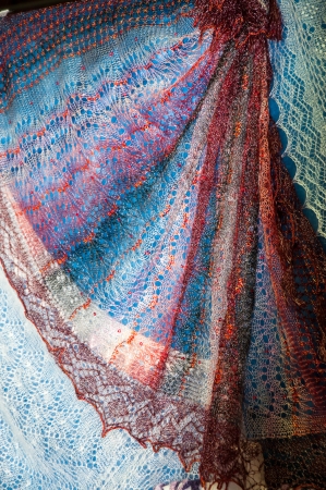 Openwork of Orenburg downy shawl, city of Orenburg, Southern Ural, Russiaの写真素材