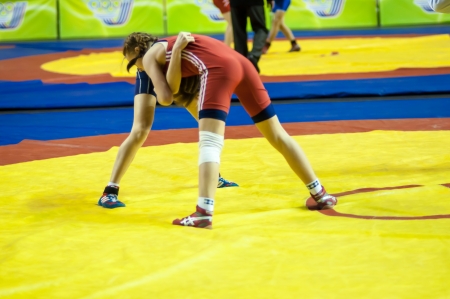 ORENBURG, ORENBURG region, RUSSIA, January 18, 2014 year. The competitions of the Orenburg region in sports wrestlingのeditorial素材