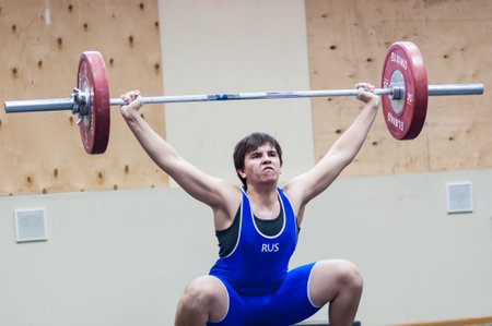 ORENBURG, ORENBURG region, RUSSIA, February 2, 2014 year, Orenburg oblast Championship weightlifting