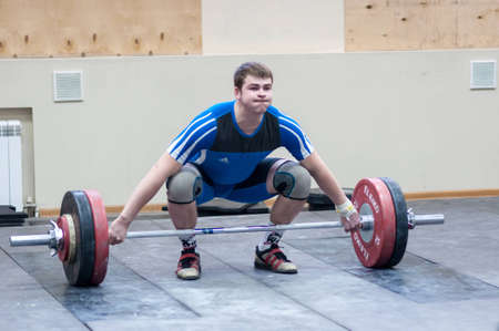 ORENBURG, ORENBURG region, RUSSIA, February 2, 2014 year, Orenburg oblast Championship weightliftingのeditorial素材