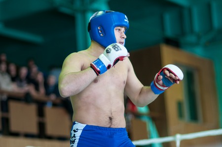 ORENBURG, ORENBURG region, RUSSIA, April 03, 2014 year.  Volga Federal District Championship in mixed martial arts. Guests of the tournament were a famous American boxer Roy Jones Jr., American fighter Jeff Monson and other representatives of the internaのeditorial素材