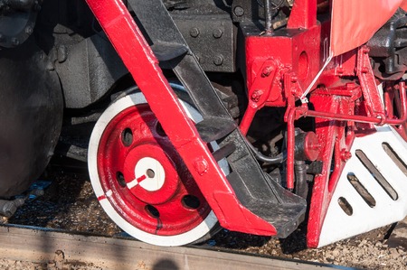 Details of vintage steam locomotiveの写真素材