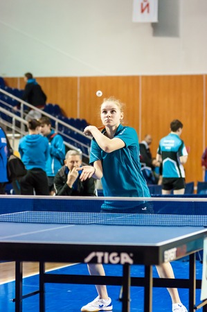 ORENBURG, ORENBURG region, RUSSIA, 29 March, 2013 year  Competitions in table tennisのeditorial素材