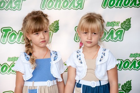  The city of Orenburg, Orenburg oblast, Russia, August 11, 2013. Festival of twins in the City Park of Poplar. http://park-topolya.ru/ のeditorial素材