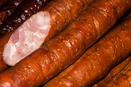 Sausage products made from non-GMO productsの写真素材