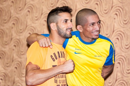 ORENBURG, ORENBURG region, RUSSIA, 17 October, 2014 year. Scythian gold-international professional tournament in MMA. Face to face the fighters mixed martial artsのeditorial素材