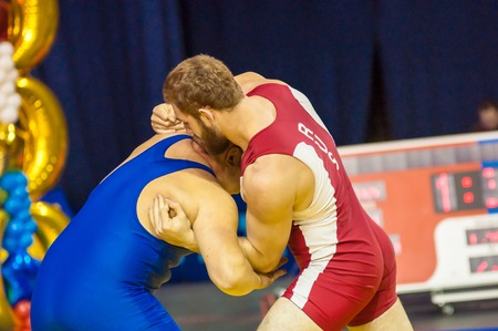 ORENBURG, ORENBURG region, RUSSIA, 30 October, 2014 year. All-Russia tournament wrestling for the prizes of the Governor of Orenburg oblast. Sports wrestlingのeditorial素材