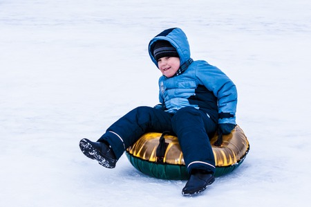 ORENBURG - 18 January: Baby winter sledding on the Ural River 
18 January 2015 year in ORENBURG, ORENBURG region, RUSSIAのeditorial素材