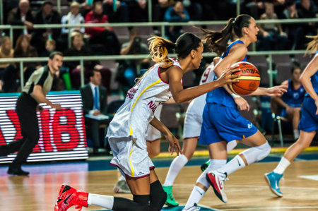 ORENBURG - 14 January: Match of the Euroleague Basketball FIBA womens Nadezhda (Orenburg region) -...