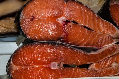 Red fish delicacy sold in the Bazaarの写真素材