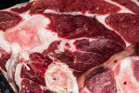 Fresh beef sold at city market And on the bazaar,の写真素材