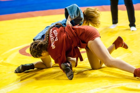 Sambo or Self-defense without weapons. Competitions girls.のeditorial素材
