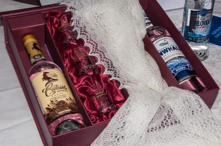 ORENBURG, ORENBURG region, RUSSIA - 6 February 2015: Vodka from the Orenburg steppesのeditorial素材