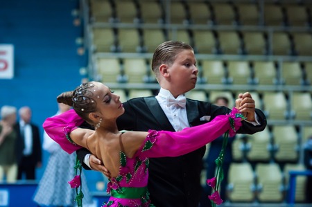 Orenburg, Russia - 24 May 2015: Dancing couple on City Championship of dancesportのeditorial素材