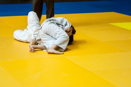 Judo is a Japanese martial art, philosophy, and sports battle without weapons, created at the end of the 19th century the of Japanese martial arts master Jigoro Kanoの写真素材
